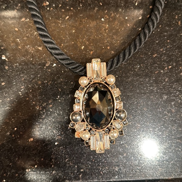 Swarovski Elegant Black and Gold Pendant Necklace - Picture 2 of 5